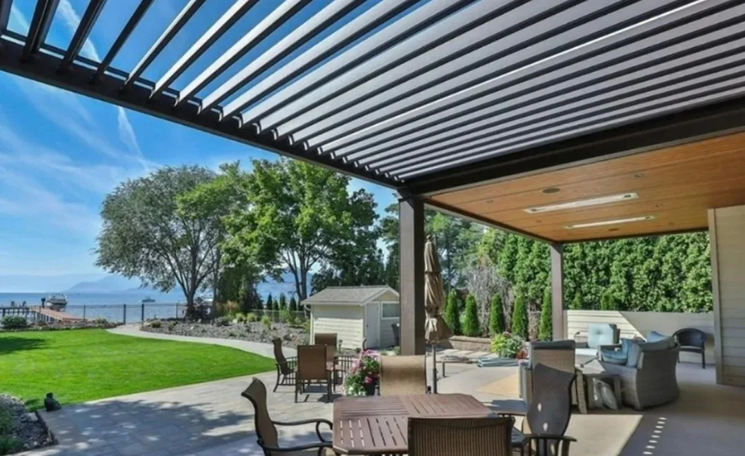 Backyard louver pergola